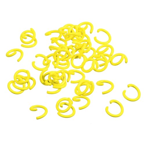 QUARKZMAN Offene Biegeringe, 8 mm, bunte O-Ring-Verbindungsstücke für die Herstellung von DIY-Schmuck, Kohlenstoffstahl, gelb, 100 Stück von QUARKZMAN