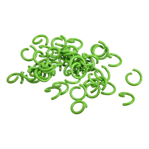QUARKZMAN Offene Biegeringe, 8 mm, bunte O-Ring-Verbindungsstücke für die Herstellung von DIY-Schmuck, Kohlenstoffstahl, grün, 100 Stück von QUARKZMAN