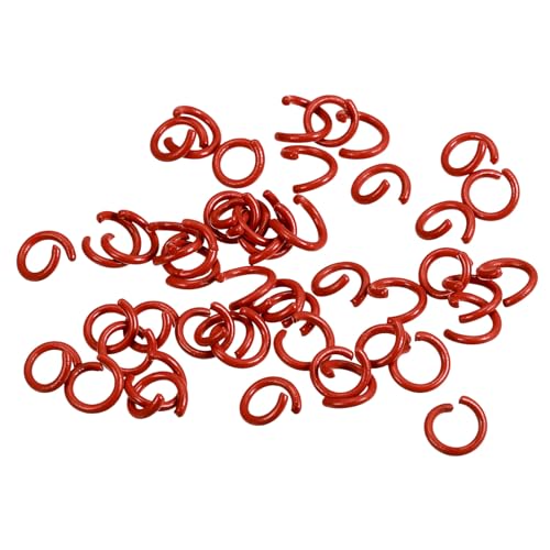 QUARKZMAN Offene Biegeringe, 8 mm, bunte O-Ring-Verbindungsstücke für die Herstellung von DIY-Schmuck, Kohlenstoffstahl, rot, 200 Stück von QUARKZMAN