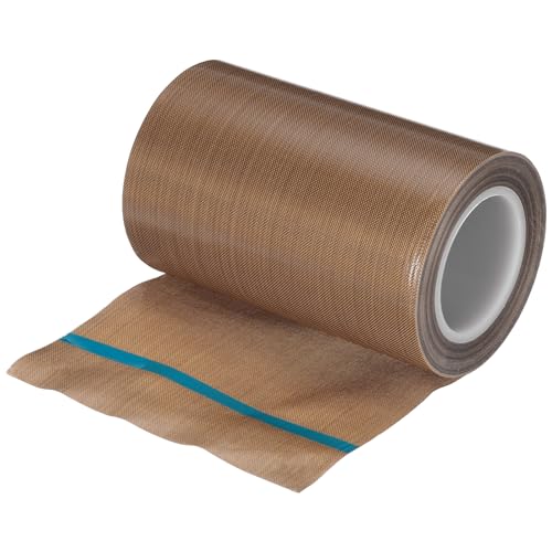QUARKZMAN PTFE Band 100mm x 0.18mm x 9m (B*D*L), Selbstklebend PTFE Gewindedichtband PTFE Isolierband für Vakuummaschine Lebensmitteldichtung, Hitzebeständiges Klebeband Braun von QUARKZMAN