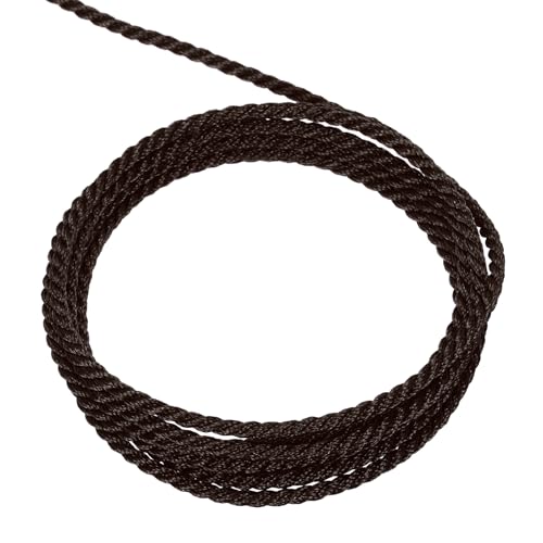 QUARKZMAN Packschnur Kordelband, 2mm x 10m 3 Stränge Polypropylen Geflochtenes Seil Schnur für Handwerk Geschenktüte Vorhang Rope Weihnachtsdekoration, Kordel Dunkelbraun von QUARKZMAN