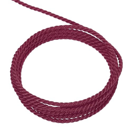 QUARKZMAN Packschnur Kordelband, 2mm x 10m 3 Stränge Polypropylen Geflochtenes Seil Schnur für Handwerk Geschenktüte Vorhang Rope Weihnachtsdekoration, Kordel Weinrot von QUARKZMAN