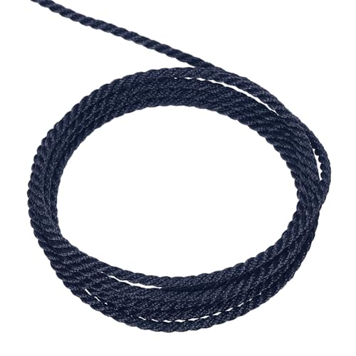 QUARKZMAN Packschnur Kordelband, 2mm x 5m 3 Stränge Polypropylen Geflochtenes Seil Schnur für Handwerk Geschenktüte Vorhang Rope Weihnachtsdekoration, Kordel Marineblau von QUARKZMAN