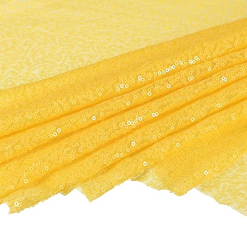 QUARKZMAN Pailletten Stoff Meterware 130cm x 4.5m Gelb, Glitzer, Netz, Halloween, Stoff QUARKZMAN Pailletten Stoff Meterware 130cm x 4.5m Gelb, Glitzer, Netz, Halloween, Stoff von QUARKZMAN