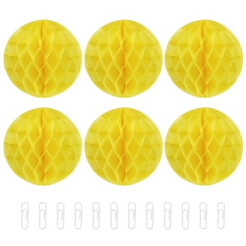 QUARKZMAN Papier-Pompons Blumenbälle 6 Zoll Papier-Tissue-Blumenbälle für Party-Blumendekoration Hochzeit Geburtstag Wohnkultur Packung mit 6, Gelb QUARKZMAN Papier-Pompons Blumenbälle 6 Zoll Papier-Tissue-Blumenbälle für Party-Blumendekoration Hochzeit Geburtstag Wohnkultur Packung mit 6, Gelb von QUARKZMAN