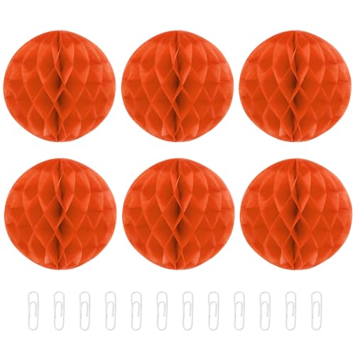 QUARKZMAN Papier-Pompons Blumenbälle 6 Zoll Papier-Tissue-Blumenbälle für Party-Blumendekoration Hochzeit Geburtstag Wohnkultur Packung mit 6, Orange QUARKZMAN Papier-Pompons Blumenbälle 6 Zoll Papier-Tissue-Blumenbälle für Party-Blumendekoration Hochzeit Geburtstag Wohnkultur Packung mit 6, Orange von QUARKZMAN