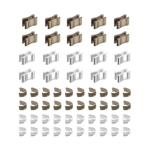 QUARKZMAN Reißverschluss-Schieberhalter, #5 Obere Stopper & Untere Stopper für Taschen, Mäntel, Jacken, geschlossene Reißverschlüsse (Weißgold, Bronze, 20 Stück) von QUARKZMAN