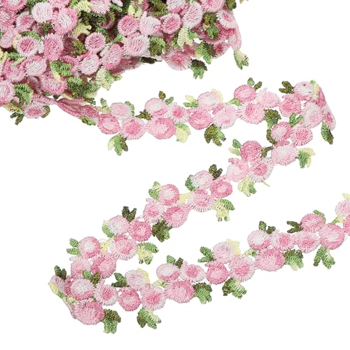 QUARKZMAN Rosa Blumen Spitzenband, 0,9" x 5 Yards Polyester besticktes Häkel-Spitzenband Stoff zum Nähen, Hochzeitsdekorationen, Stirnbänder, DIY-Bastelarbeiten QUARKZMAN Rosa Blumen Spitzenband, 0,9" x 5 Yards Polyester besticktes Häkel-Spitzenband Stoff zum Nähen, Hochzeitsdekorationen, Stirnbänder, DIY-Bastelarbeiten von QUARKZMAN