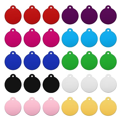 QUARKZMAN Rund Laser Gravur Rohlinge Etiketten Stempeln Leer Etiketten Hund Ausweisschild 10 Farbe Basteln Metall Etiketten für Tier Anhänger Dekoration Handwerk Etiketten Packung von 30 QUARKZMAN Rund Laser Gravur Rohlinge Etiketten Stempeln Leer Etiketten Hund Ausweisschild 10 Farbe Basteln Metall Etiketten für Tier Anhänger Dekoration Handwerk Etiketten Packung von 30 von QUARKZMAN