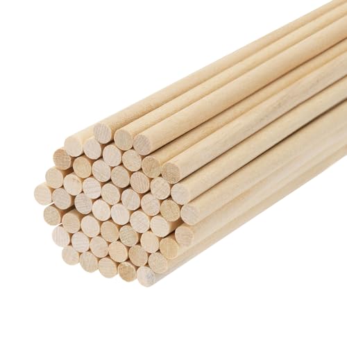 QUARKZMAN Runde Holzstäbe 0,2"x1,57" Rundstab aus unbehandeltem Hartholz für Bastelzweige und DIY-Projekte, Packung mit 50 Stück QUARKZMAN Runde Holzstäbe 0,2"x1,57" Rundstab aus unbehandeltem Hartholz für Bastelzweige und DIY-Projekte, Packung mit 50 Stück von QUARKZMAN
