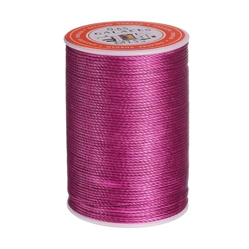 QUARKZMAN Rundes Leder-Nähwachs-Garn, 85m / 93 Yards Wachs-Polyester-Schnur, 0,65mm Gewachstes Nähgarn für Lederhandwerk, Buchbinden, geflochtene Armbänder, Pflaumenrot QUARKZMAN Rundes Leder-Nähwachs-Garn, 85m / 93 Yards Wachs-Polyester-Schnur, 0,65mm Gewachstes Nähgarn für Lederhandwerk, Buchbinden, geflochtene Armbänder, Pflaumenrot von QUARKZMAN