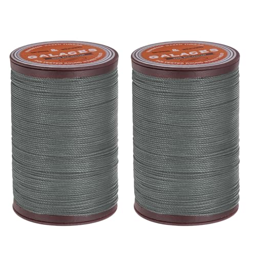 QUARKZMAN Rundes Leder-Nähwachs-Thread, 80m / 87 Yards Polyester Wachs-Schnur, 0,55mm Wachs-Nähkordel für Lederhandwerk, Buchbinden, geflochtene Armbänder, Blau, 2 Stück von QUARKZMAN