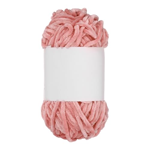 QUARKZMAN Samt Chenille Garn Dickes Flauschiges Chunky Garn zum Häkeln Weiche Chenille Decke zum Handstricken Häkeln (Ziegelrot, 87,5 Yards/80m) von QUARKZMAN