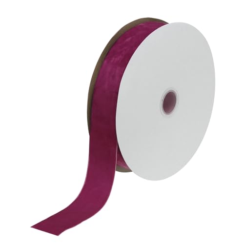 QUARKZMAN Samt Schleifenband 4 cm x 22 Meter Schmuckband Geschenkband Vintage Stoffband Dekoband für Weihnachten Hochzeit Basteln Geschenkverpackung Hochzeit Party, Tiefes Rosenrot QUARKZMAN Samt Schleifenband 4 cm x 22 Meter Schmuckband Geschenkband Vintage Stoffband Dekoband für Weihnachten Hochzeit Basteln Geschenkverpackung Hochzeit Party, Tiefes Rosenrot von QUARKZMAN