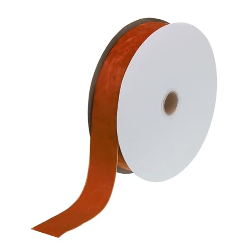 QUARKZMAN Samt Schleifenband 4 cm x 9 Meter Schmuckband Geschenkband Vintage Stoffband Dekoband für Weihnachten Hochzeit Basteln Geschenkverpackung Hochzeit Party, Dunkelorange QUARKZMAN Samt Schleifenband 4 cm x 9 Meter Schmuckband Geschenkband Vintage Stoffband Dekoband für Weihnachten Hochzeit Basteln Geschenkverpackung Hochzeit Party, Dunkelorange von QUARKZMAN