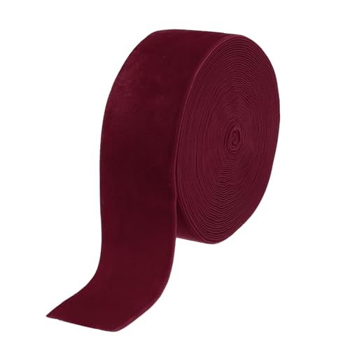 QUARKZMAN Samtband, 5,1 cm x 9,1 m, einseitige Spule, seidiger Samtstoff für Blumensträuße, Heimwerkerarbeiten, Basteln, Geschenkverpackungen, Hochzeiten, Partys, Weinrot QUARKZMAN Samtband, 5,1 cm x 9,1 m, einseitige Spule, seidiger Samtstoff für Blumensträuße, Heimwerkerarbeiten, Basteln, Geschenkverpackungen, Hochzeiten, Partys, Weinrot von QUARKZMAN