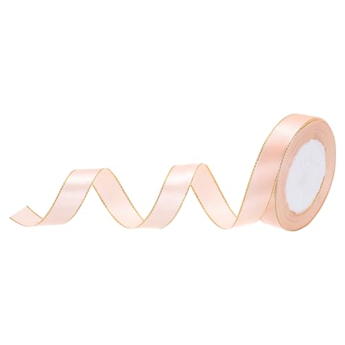 QUARKZMAN Satinband Geschenkband 22.8 m, 20mm Brei Dekoration Geschenkband mit goldenem Rand, Schleifenband Satin für Hochzeit, Bastelarbeiten und Geschenkverpackung, Champagner QUARKZMAN Satinband Geschenkband 22.8 m, 20mm Brei Dekoration Geschenkband mit goldenem Rand, Schleifenband Satin für Hochzeit, Bastelarbeiten und Geschenkverpackung, Champagner von QUARKZMAN