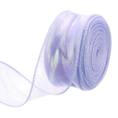 QUARKZMAN Schleifenband schimmernd durchscheinend 40 mm x 23 m schillerndes Organzaband glitzernde Chiffon-Bänder Chamäleon Regenbogenfarbe für Dekoration Geschenkverpackungen, Lila QUARKZMAN Schleifenband schimmernd durchscheinend 40 mm x 23 m schillerndes Organzaband glitzernde Chiffon-Bänder Chamäleon Regenbogenfarbe für Dekoration Geschenkverpackungen, Lila von QUARKZMAN