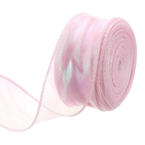 QUARKZMAN Schleifenband schimmernd durchscheinend 40 mm x 23 m schillerndes Organzaband glitzernde Chiffon-Bänder Chamäleon Regenbogenfarbe für Dekoration Geschenkverpackungen, Rosa QUARKZMAN Schleifenband schimmernd durchscheinend 40 mm x 23 m schillerndes Organzaband glitzernde Chiffon-Bänder Chamäleon Regenbogenfarbe für Dekoration Geschenkverpackungen, Rosa von QUARKZMAN