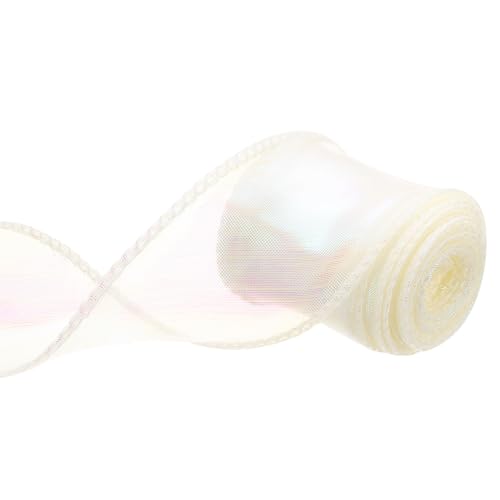 QUARKZMAN Schleifenband schimmernd durchscheinend 40 mm x 3 m schillerndes Organzaband glitzernde Chiffon-Bänder Chamäleon Regenbogenfarbe für Dekoration Geschenkverpackungen, Beige QUARKZMAN Schleifenband schimmernd durchscheinend 40 mm x 3 m schillerndes Organzaband glitzernde Chiffon-Bänder Chamäleon Regenbogenfarbe für Dekoration Geschenkverpackungen, Beige von QUARKZMAN