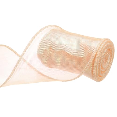 QUARKZMAN Schleifenband schimmernd durchscheinend 60 mm x 5 m schillerndes Organzaband glitzernde Chiffon-Bänder Chamäleon Regenbogenfarbe für Dekoration Geschenkverpackungen, Hellrosa QUARKZMAN Schleifenband schimmernd durchscheinend 60 mm x 5 m schillerndes Organzaband glitzernde Chiffon-Bänder Chamäleon Regenbogenfarbe für Dekoration Geschenkverpackungen, Hellrosa von QUARKZMAN