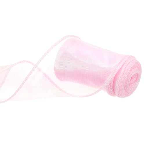 QUARKZMAN Schleifenband schimmernd durchscheinend 60 mm x 5 m schillerndes Organzaband glitzernde Chiffon-Bänder Chamäleon Regenbogenfarbe für Dekoration Geschenkverpackungen, Rosa von QUARKZMAN