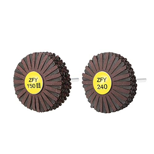 QUARKZMAN Schleifgewebe-Lamellenradschleifstern-Set 1/4-Zoll-Schaft 150 Körnung & 240 Körnung für Holzschnitzerei Wurzelschnitzerei Möbelpolitur von QUARKZMAN