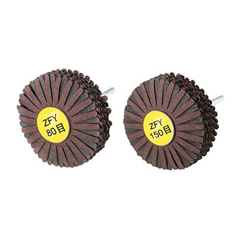 QUARKZMAN Schleifgewebe-Lamellenradschleifstern-Set 1/4-Zoll-Schaft 80 Körnung & 150 Körnung für Holzschnitzerei Möbelpolitur von QUARKZMAN