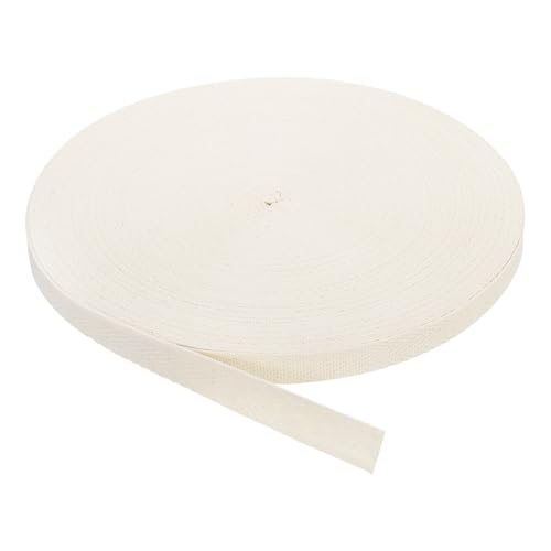 QUARKZMAN Schrägband, 1 Stück 45 Yard x 15mm - Baumwollstoffband, Rolle Schrägband für Kleidung, Accessoires, Taschen (Beige Weiß) von QUARKZMAN