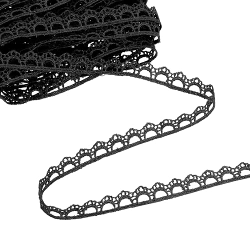QUARKZMAN Schwarzes Blumen-Spitzenband, 0,9 cm x 4,57 m Polyester besticktes Häkel-Spitzenband Stoff zum Nähen, Hochzeitsdekorationen, Stirnbänder, DIY-Bastelarbeiten QUARKZMAN Schwarzes Blumen-Spitzenband, 0,9 cm x 4,57 m Polyester besticktes Häkel-Spitzenband Stoff zum Nähen, Hochzeitsdekorationen, Stirnbänder, DIY-Bastelarbeiten von QUARKZMAN