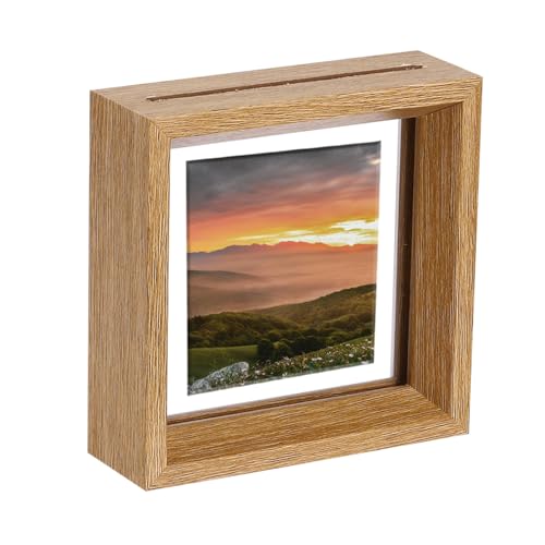 QUARKZMAN Schwebender Rahmen, 4 x 4 Zoll Natürliche Holz Bilderrahmen Für Gepresste Blumen Stehend Wandhängend Bildersammlung, Holzton QUARKZMAN Schwebender Rahmen, 4 x 4 Zoll Natürliche Holz Bilderrahmen Für Gepresste Blumen Stehend Wandhängend Bildersammlung, Holzton von QUARKZMAN
