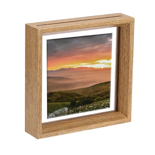 QUARKZMAN Schwebender Rahmen, 6 x 6 Zoll Natürliche Holz Bilderrahmen Für Gepresste Blumen Stehend Wandhängend Bildersammlung, Holzton QUARKZMAN Schwebender Rahmen, 6 x 6 Zoll Natürliche Holz Bilderrahmen Für Gepresste Blumen Stehend Wandhängend Bildersammlung, Holzton von QUARKZMAN