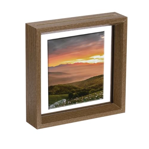 QUARKZMAN Schwebender Rahmen, 6 x 6 Zoll Natürliche Holz Bilderrahmen für gepresste Blumen Stehend Wandhängendes Bildersammeln, Walnuss QUARKZMAN Schwebender Rahmen, 6 x 6 Zoll Natürliche Holz Bilderrahmen für gepresste Blumen Stehend Wandhängendes Bildersammeln, Walnuss von QUARKZMAN