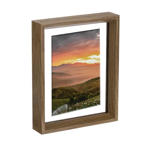 QUARKZMAN Schwebender Rahmen, 8 x 6 Zoll Natürliche Holz Bilderrahmen Für Gepresste Blumen Stehend Wandhängend Bildersammlung, Walnuss QUARKZMAN Schwebender Rahmen, 8 x 6 Zoll Natürliche Holz Bilderrahmen Für Gepresste Blumen Stehend Wandhängend Bildersammlung, Walnuss von QUARKZMAN