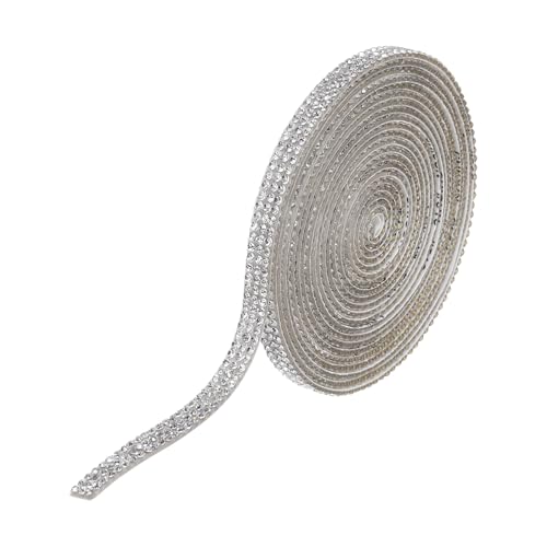 QUARKZMAN Selbstklebendes Kristall 3 Yard Bling Strassband Rolle 3 Reihen für DIY Basteln Hochzeit Kleidung Nägel Dekoration, Weiß QUARKZMAN Selbstklebendes Kristall 3 Yard Bling Strassband Rolle 3 Reihen für DIY Basteln Hochzeit Kleidung Nägel Dekoration, Weiß von QUARKZMAN