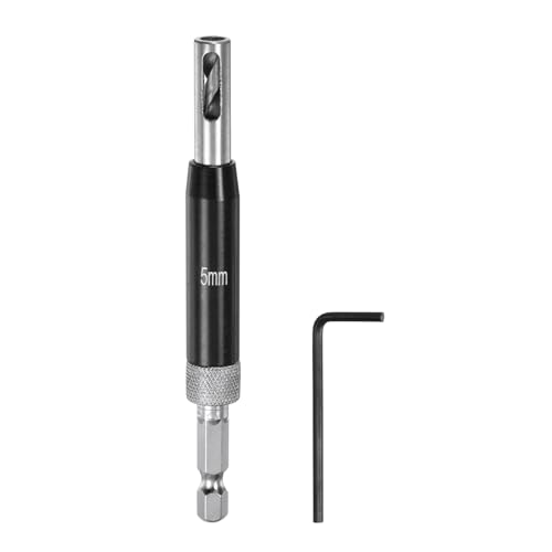 QUARKZMAN Selbstzentrierender Bohrer-Set 5mm, 1/4" Sechskantschaft Bohrer für Holzarbeiten, Schranktür-Scharnierloch-Stanzwerkzeug mit Sechskantschlüsseln L-förmig, Schwarz QUARKZMAN Selbstzentrierender Bohrer-Set 5mm, 1/4" Sechskantschaft Bohrer für Holzarbeiten, Schranktür-Scharnierloch-Stanzwerkzeug mit Sechskantschlüsseln L-förmig, Schwarz von QUARKZMAN