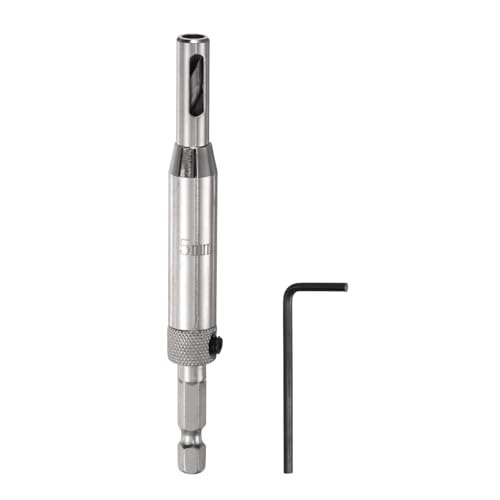 QUARKZMAN Selbstzentrierender Bohrer-Set 5mm, 1/4" Sechskantschaft Bohrer für Holzarbeiten, Schranktür-Scharnierloch-Stanzwerkzeug mit Sechskantschlüsseln L-förmig, Silber QUARKZMAN Selbstzentrierender Bohrer-Set 5mm, 1/4" Sechskantschaft Bohrer für Holzarbeiten, Schranktür-Scharnierloch-Stanzwerkzeug mit Sechskantschlüsseln L-förmig, Silber von QUARKZMAN