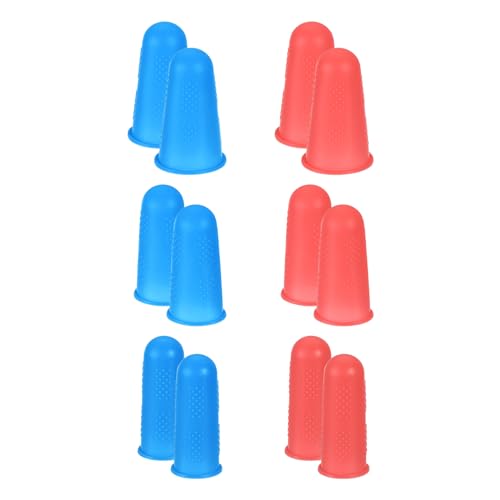 QUARKZMAN Silikon-Fingerschützer, rutschfeste Fingerabdeckung, Fingerkuppen für Nähen, Papier sortieren, blau, rot, 3 Größen, 12 Stück QUARKZMAN Silikon-Fingerschützer, rutschfeste Fingerabdeckung, Fingerkuppen für Nähen, Papier sortieren, blau, rot, 3 Größen, 12 Stück von QUARKZMAN