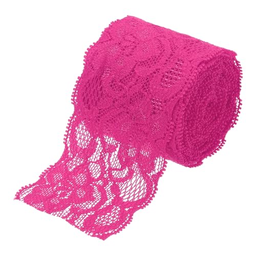 QUARKZMAN Spitzenbesatz 5 Yards 2 Zoll Blumenelastische Spitzenbänder Für Bastelgeschenkverpackung Dekoration Hochzeitsstirnbänder Rosarot QUARKZMAN Spitzenbesatz 5 Yards 2 Zoll Blumenelastische Spitzenbänder Für Bastelgeschenkverpackung Dekoration Hochzeitsstirnbänder Rosarot von QUARKZMAN