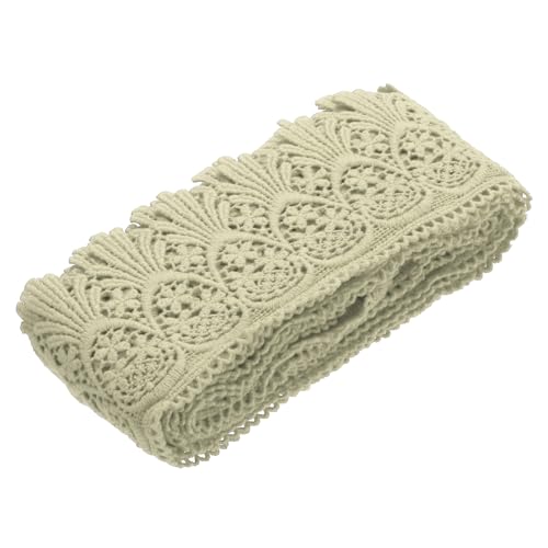 QUARKZMAN Spitzenborte aus Baumwolle im Vintage-Stil Häkelspitze 3 Zoll x 4,8 Yard Beige Stretch Spitzenband für DIY Scrapbooking Kleidung QUARKZMAN Spitzenborte aus Baumwolle im Vintage-Stil Häkelspitze 3 Zoll x 4,8 Yard Beige Stretch Spitzenband für DIY Scrapbooking Kleidung von QUARKZMAN