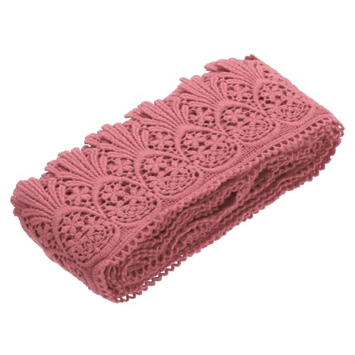 QUARKZMAN Spitzenborte aus Baumwolle im Vintage-Stil Häkelspitze 3 Zoll x 4,8 Yard Wassermelonenrot Stretch-Spitzenband für DIY Scrapbooking Kleidung Vorhang Tischdecke Sofabezug Stoff QUARKZMAN Spitzenborte aus Baumwolle im Vintage-Stil Häkelspitze 3 Zoll x 4,8 Yard Wassermelonenrot Stretch-Spitzenband für DIY Scrapbooking Kleidung Vorhang Tischdecke Sofabezug Stoff von QUARKZMAN