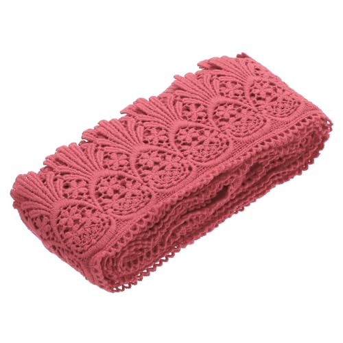 QUARKZMAN Spitzenborte aus Baumwolle im Vintage-Stil Häkelspitze 3 Zoll x 4,8 Yard Weinrot Stretch-Spitzenband für DIY Scrapbooking Kleidung Vorhang Tischdecke Sofabezug Stoff QUARKZMAN Spitzenborte aus Baumwolle im Vintage-Stil Häkelspitze 3 Zoll x 4,8 Yard Weinrot Stretch-Spitzenband für DIY Scrapbooking Kleidung Vorhang Tischdecke Sofabezug Stoff von QUARKZMAN