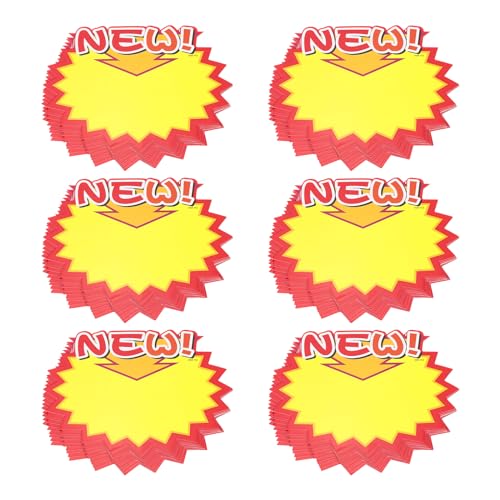 QUARKZMAN Star Burst – Neue Pfeilschilder, Preisschilder, Stern-Preisetiketten, 17,8 x 14 cm, roter Rand, gelbe Farbe, für Einzelhandelsverkaufspreise, 60 Stück QUARKZMAN Star Burst – Neue Pfeilschilder, Preisschilder, Stern-Preisetiketten, 17,8 x 14 cm, roter Rand, gelbe Farbe, für Einzelhandelsverkaufspreise, 60 Stück von QUARKZMAN