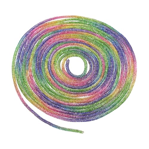 QUARKZMAN Strass Glitzer Schnürsenkel Kristall Bling Glänzende Runde Schuh Zugseil Schnur Kordel Charme 4mm für Sneakers Jogginghose, Regenbogen von QUARKZMAN