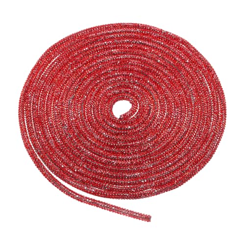 QUARKZMAN Strass Glitzer Schnürsenkel Kristall Bling Glänzende Runde Schuh Zugseil Schnur Kordel Charme 6mm für Sneakers Jogginghose, Rot von QUARKZMAN