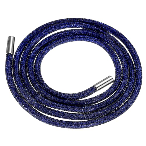 QUARKZMAN Strass Tube Seil 138cm Runder Diamant Tube String für DIY Kordelzug-Sweatpants-Gürtel Bekleidungszubehör Schwarz Mesh Dunkelblau QUARKZMAN Strass Tube Seil 138cm Runder Diamant Tube String für DIY Kordelzug-Sweatpants-Gürtel Bekleidungszubehör Schwarz Mesh Dunkelblau von QUARKZMAN