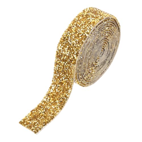 QUARKZMAN Strassband, 1,2 Zoll 3 Yards Kristall Strassband Trim Selbstklebendes Glitterband Rolle Bling für Basteln, Gold QUARKZMAN Strassband, 1,2 Zoll 3 Yards Kristall Strassband Trim Selbstklebendes Glitterband Rolle Bling für Basteln, Gold von QUARKZMAN