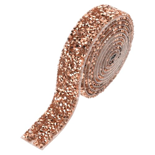 QUARKZMAN Strassband, 9/16 Zoll 1 Yard Kristall Strassband Trim Selbstklebendes Glitterband Rolle Bling für Basteln, Roségold QUARKZMAN Strassband, 9/16 Zoll 1 Yard Kristall Strassband Trim Selbstklebendes Glitterband Rolle Bling für Basteln, Roségold von QUARKZMAN