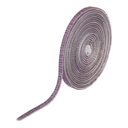 QUARKZMAN Strassband Selbstklebend Kristall Strassstreifen 3 Yard Bling Strassband Rolle 2 Reihen für DIY Basteln Hochzeit Kleidung, Hell Lila QUARKZMAN Strassband Selbstklebend Kristall Strassstreifen 3 Yard Bling Strassband Rolle 2 Reihen für DIY Basteln Hochzeit Kleidung, Hell Lila von QUARKZMAN