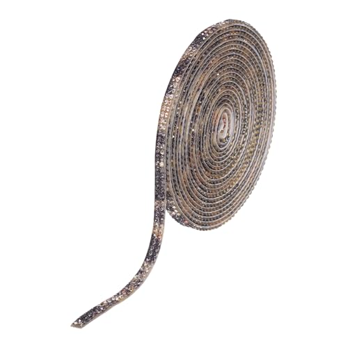 QUARKZMAN Strassband Selbstklebend Kristall Strassstreifen 3 Yard Bling Strassband Rolle 2 Reihen für DIY Basteln Hochzeit Kleidung Nägel Dekoration, Braun Schwarz QUARKZMAN Strassband Selbstklebend Kristall Strassstreifen 3 Yard Bling Strassband Rolle 2 Reihen für DIY Basteln Hochzeit Kleidung Nägel Dekoration, Braun Schwarz von QUARKZMAN